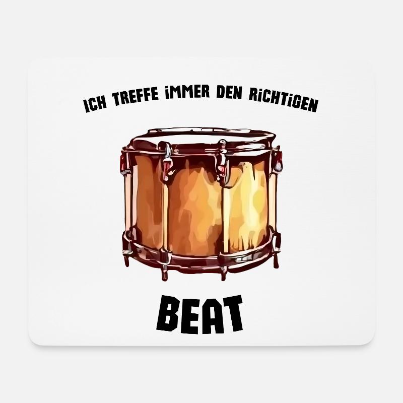 I always meet the beat drummer saying - Mouse Pad (horizontal) - white