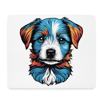 Portrait of a little blue dog - Mouse Pad (horizontal) - white - Front
