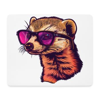 Mongoose, mongoose, sunglasses, summer, gift - Mouse Pad (horizontal) - white - Front