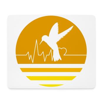 Colibri orange pastel - Tapis de souris (format paysage) - blanc - Devant