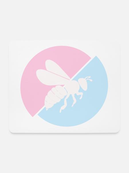 Bee Contrast Red Pastel Blue - Mouse Pad (horizontal) - white