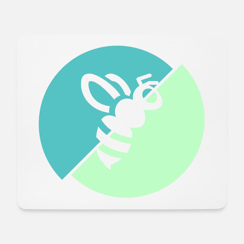 Pastel Green Contrast Bee - Mouse Pad (horizontal) - white