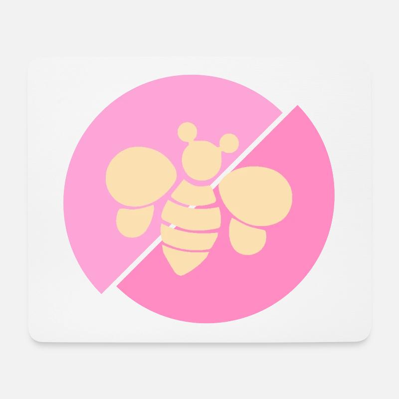 Pastellrosa Kontrastbiene - Mousepad (Querformat) - Weiß