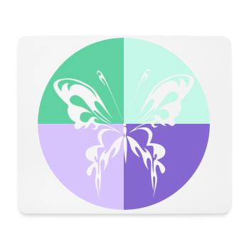 Schmetterling Quartett Grün Lila - Mousepad (Querformat) - Weiß - Vorne