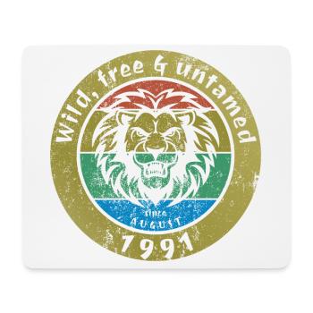 33. Geburtstag Wild, free & untamed since 08/1991 - Mousepad (Querformat) - Weiß - Vorne