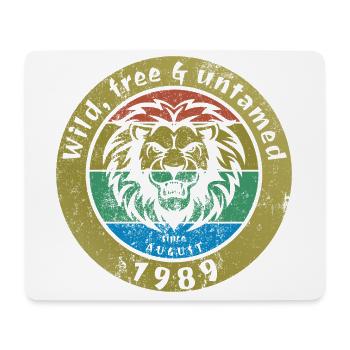 35. Geburtstag Wild, free & untamed since 08/1989 - Mousepad (Querformat) - Weiß - Vorne