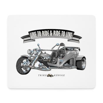 LIVE TO RIDE & RIDE TO LIVE (GRIS-NOIR) - Tapis de souris (format paysage) - blanc - Devant