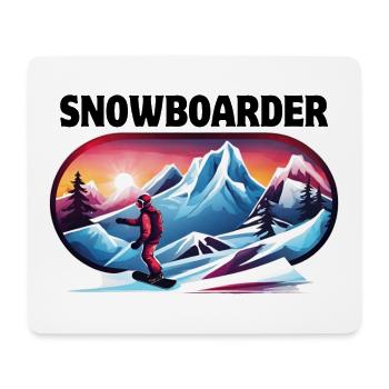 ski, snowboard, station de ski, snowboarder - Tapis de souris (format paysage) - blanc - Devant