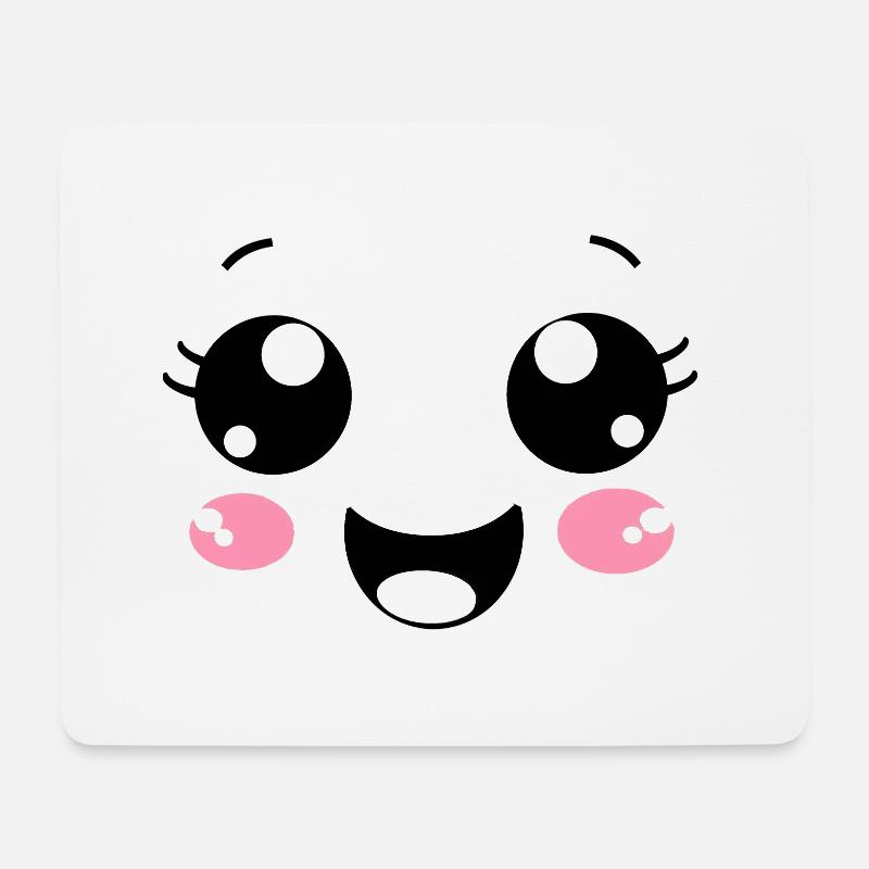 Glückliches Gesicht - Mousepad (Querformat) - Weiß