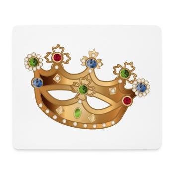 Couronne dorée avec pierres précieuses et perles - Tapis de souris (format paysage) - blanc - Devant