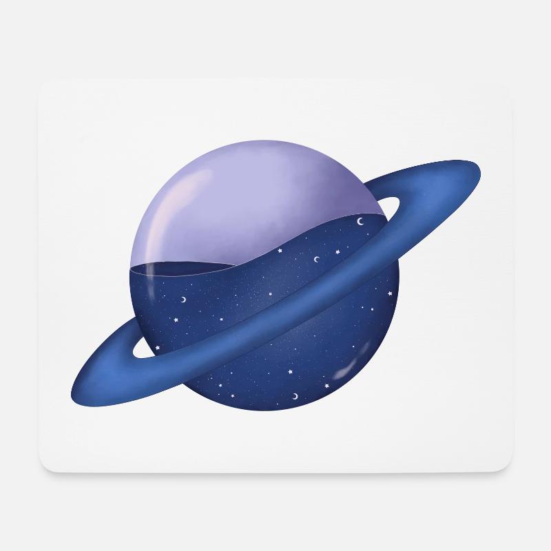 Galaxie-Planet - Mousepad (Querformat) - Weiß