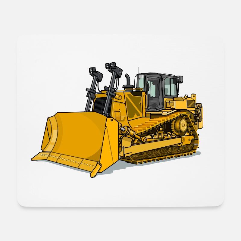 Planierraupe, Bulldozer - Mousepad (Querformat) - Weiß
