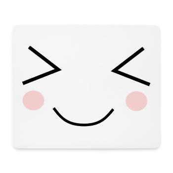 Kawaii Face Funny - Mouse Pad (horizontal) - white - Front