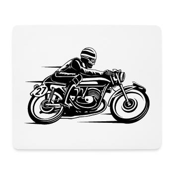 Cafe Racer Motorcycle 03_schwarz - Mouse Pad (horizontal) - white - Front