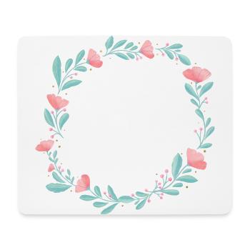 Flower wreath. Place your own text in it. - Mouse Pad (horizontal) - white - Front