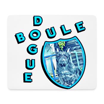 Bouledogue en pose (x1) - Tapis de souris (format paysage) - blanc - Devant