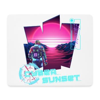 Astronaut Cyber Sunset gradient pink - Futuristic - Mouse Pad (horizontal) - white - Front