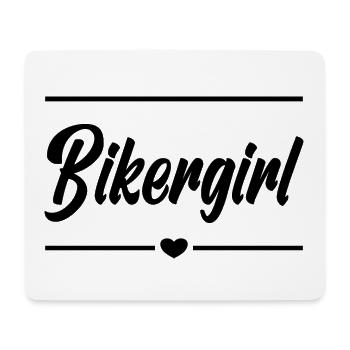 Bikergirl Bikerin Herz Motorradfahrerin Biker Girl - Mousepad (Querformat) - Weiß - Vorne