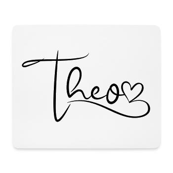 Theo Name First Name Heart Decor - Mouse Pad (horizontal) - white - Front