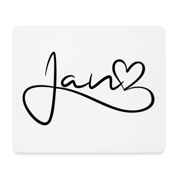 Jan Surname First Name Heart Decor - Mouse Pad (horizontal) - white - Front