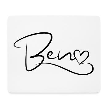 Ben Name Vorname Herzdekor - Mousepad (Querformat) - Weiß - Vorne