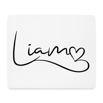 Liam Nom Prénom Coeur Décor - Tapis de souris (format paysage) - blanc - Devant