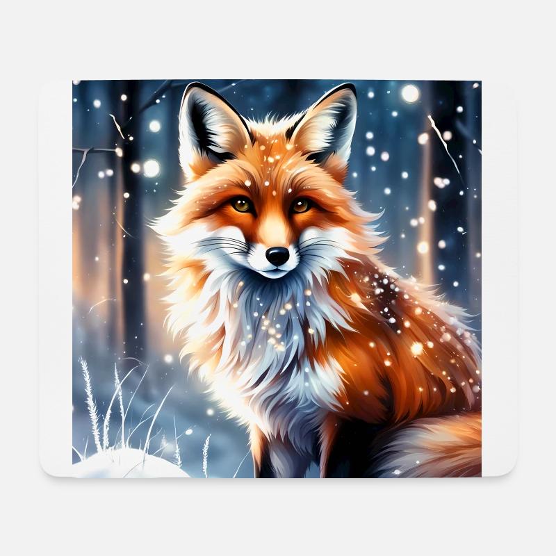 Fox in the snow - Mouse Pad (horizontal) - white