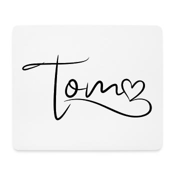 Tom Last Name First Name Heart Decor - Mouse Pad (horizontal) - white - Front