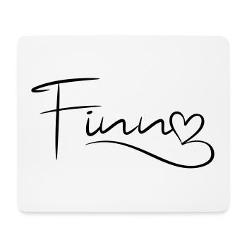 Finn Name Vorname Herzdekor - Mousepad (Querformat) - Weiß - Vorne