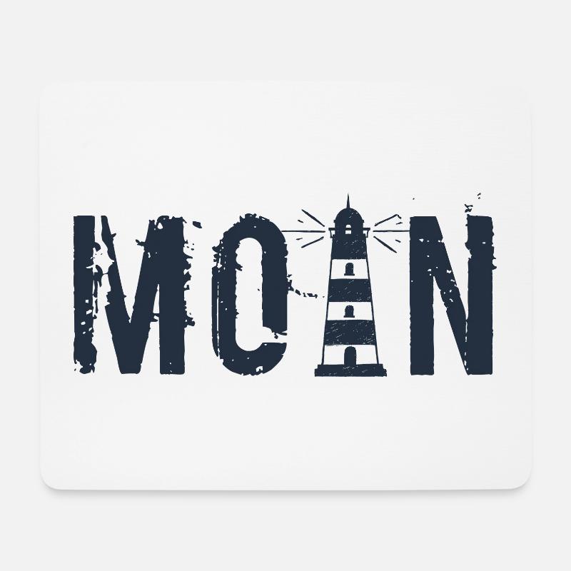 Moin - Leuchtturm - Mousepad (Querformat) - Weiß