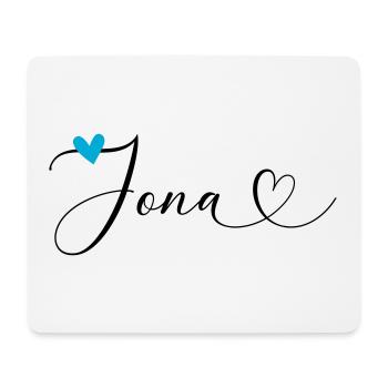 Jona Name Vorname Kalligrafieherz - Mousepad (Querformat) - Weiß - Vorne