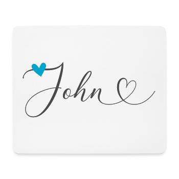 John Name Vorname Kalligrafieherz - Mousepad (Querformat) - Weiß - Vorne