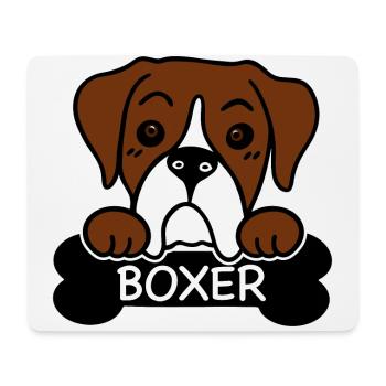 Boxer und Knochen - Mousepad (Querformat) - Weiß - Vorne