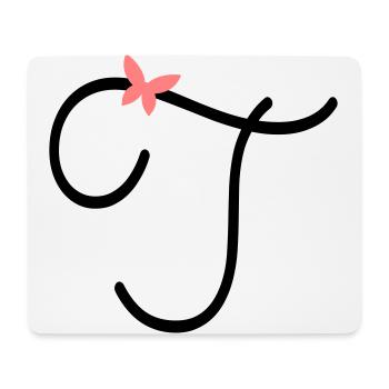 Lettre T Papillon Lettre - Tapis de souris (format paysage) - blanc - Devant