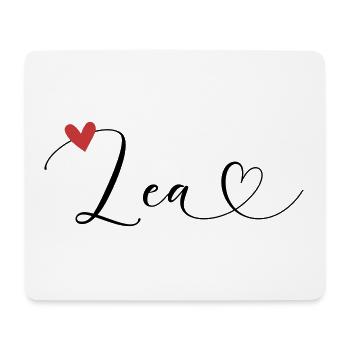 Lea Last name First name Calligraphy heart - Mouse Pad (horizontal) - white - Front