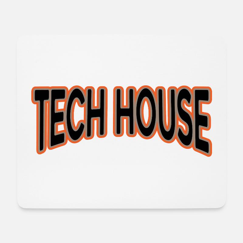Tech House Techno House Musik - Mousepad (Querformat) - Weiß