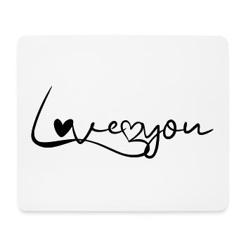 Love you heart - Mouse Pad (horizontal) - white - Front