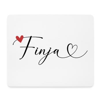 Finja Name Vorname Kalligrafieherz - Mousepad (Querformat) - Weiß - Vorne