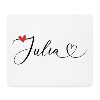 Julia Name Vorname Kalligrafieherz - Mousepad (Querformat) - Weiß - Vorne