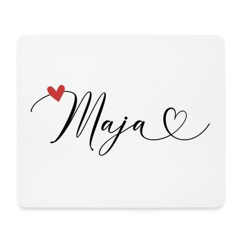Maja Name Vorname Kalligrafieherz - Mousepad (Querformat) - Weiß - Vorne