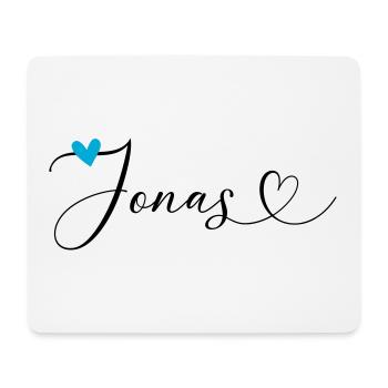 Jonas Name Vorname Kalligrafieherz - Mousepad (Querformat) - Weiß - Vorne