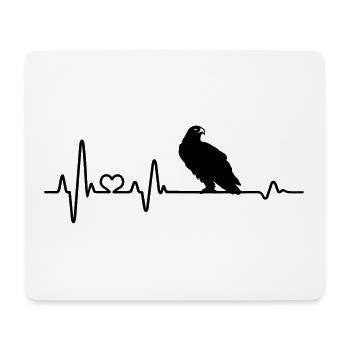 Herzschlag Adler Raubvogel EKG Pulsschlag - Mousepad (Querformat) - Weiß - Vorne