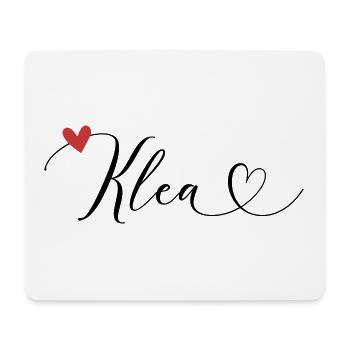 Klea Nom Prénom Calligraphie Coeur - Tapis de souris (format paysage) - blanc - Devant