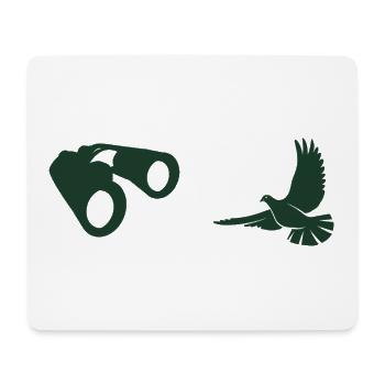Minimalistische Vogelbeobachtung Silhouette  - Mousepad (Querformat) - Weiß - Vorne