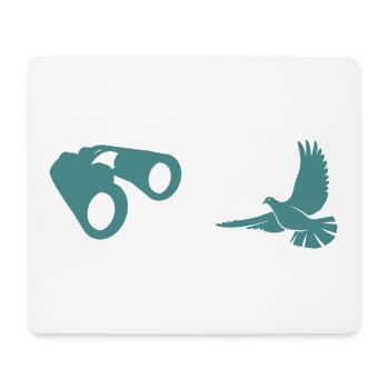 Minimalist Bird Watching Silhouette - Mouse Pad (horizontal) - white - Front