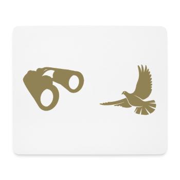 Minimalist Bird Watching Silhouette - Mouse Pad (horizontal) - white - Front