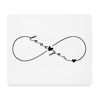 Love You Infinity Symbol - Mousepad (Querformat) - Weiß - Vorne