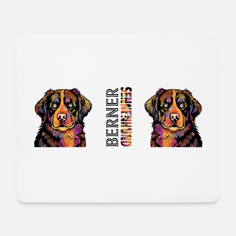 Bernese Mountain Dog - Mouse Pad (horizontal) - white