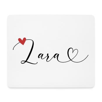 Lara Surname First name Calligraphy Heart - Mouse Pad (horizontal) - white - Front