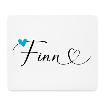 Finn Name Vorname Kalligrafieherz - Mousepad (Querformat) - Weiß - Vorne